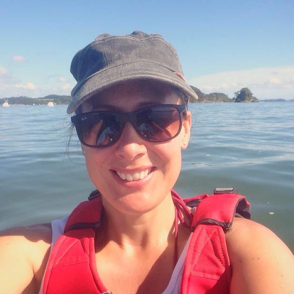 Me, happy to be out on the water on such a stunning day.